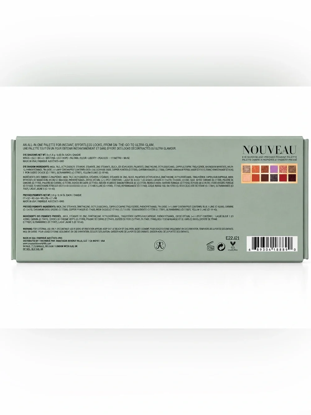 Anastasia Beverly Hills Nouveau Eyeshadow Palette NWT 12 Shade Makeup Palette